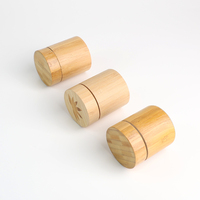 Bouteille en verre cosmétique en bambou 60/90 ml, pot en verre pour crème visage, avec couvercle en bois, résistant aux enfants, impression de logo, gravure, conteneur