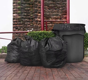 CustomPe 56-60 Gallon Contractor Rubbish Trash Bags Cross Tie 3.0 Mil, Large Black Cross Tie Heavy Duty Garbage Bags - Product Image 6