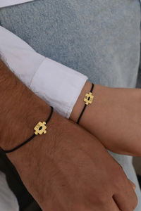 Bracelets de <span class=keywords><strong>couple</strong></span> en acier inoxydable plaqué or 18 carats PVD Jietao, personnalisables avec gravure, ensemble de bracelets en corde assortis, cadeau d'anniversaire ou de promesse - Product Image 3