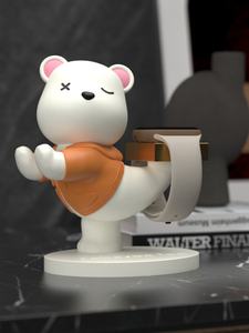 Ornements en forme d'ours pour montres Apple IWatch S9 et Huawei - Support de charge en résine, sculpture faite à la main et peinte à la main, thème amour, mignon - Product Image 5