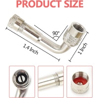 Nachee 90 Degree Silver Metal Valve Stem Extender Universal Cocok untuk Mobil Roda Ganda, RV, Sepeda Motor, Sepeda, Trailer, Kereta Dorong