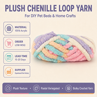 Fil chenille super doux et moelleux, épais et velouté, en polyester/acrylique Tuyi, idéal pour le crochet, le tricot et les couvertures confortables