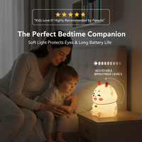 Veilleuse en silicone Dragon rechargeable, lampe de chevet tactile, veilleuse de dessin animé en silicone, lumière LED tactile pour enfants, cadeau