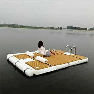 Пользовательские ПВХ надувной понтон причудливая Плавающая Платформа для купания солнца для лодки SUP яхт док