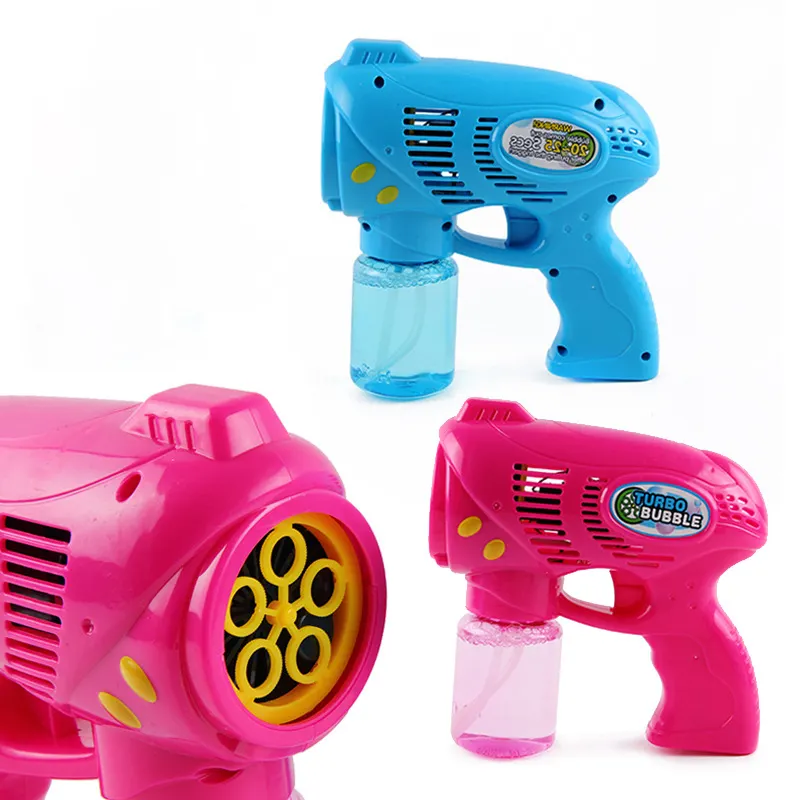 Groothandel Grappige Zomer Kinderen Vijf Hole Cartoon Machine Speelgoed Elektrische Bubble Gun