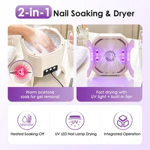 Appareil électrique pour retirer le vernis gel, lampe UV LED pour ongles avec bol chauffant pour dissoudre le vernis, 2 en 1, sécheuse à vernis gel, outil de manucure et pédicure - Product Image 3