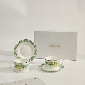 Modern Luxury Ceramic <b>Tea</b> <b>Cup</b> & <b>Saucer</b> <b>Set</b> New Model Travel Mug for Afternoon <b>Tea</b> & Turkish Coffee with Gift Box & Logo - Product Image 6