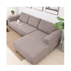 Customized luxury spandex 5 seater 7 seater l shape stretch sectional sofa cover elastic corner sofa cover