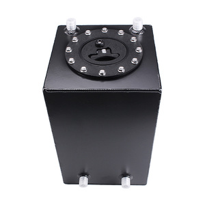 Aluminum Alloy Fuel Tank 12L 3-Gallon <b>Rectangular</b> Universal Black <b>Mirror</b> Polished Cap - Product Image 1