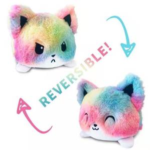 Penjualan laris mainan mewah kucing Kawaii 80g Double reversibel boneka warna Tie Dye mainan mewah lembut untuk anak-anak - Product Image 1