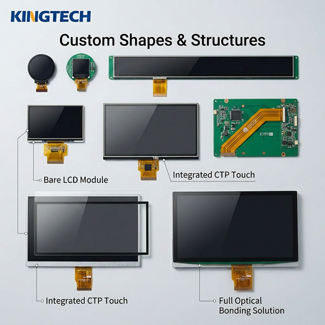 Kingtech OEM HMI Instrument Industrial Control Equipment Wide Temperature Screen Industrial Custom 0.96-28.5'' Touch LCD Display