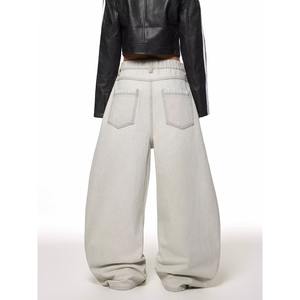 Pantalon décontracté ample pour homme, style rétro américain, design déstructuré, coupe droite, couleur délavée, style urbain - Product Image 5