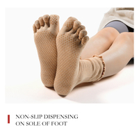 Chaussettes de yoga en dentelle de sol Pilates pour femmes antidérapantes à cinq orteils