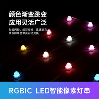 Lumières LED intelligentes RGBIC à pixels, étanches pour extérieur, contrôle par application, synchronisation musicale, éclairage permanent pour toits, avant-toits et Noël