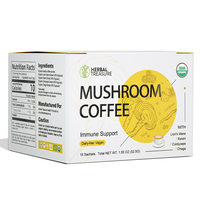 Café instantané 4 en 1 Champignon Café instantané avec Reishi Chaga Lions Mane Cordyceps