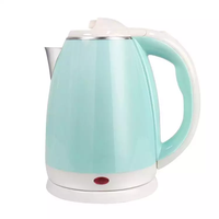 Bouilloire électrique à double paroi de 2 L, couleur personnalisée, pour faire bouillir de l'eau, du thé et du café, arrêt automatique, 360° °   Base, OEM
