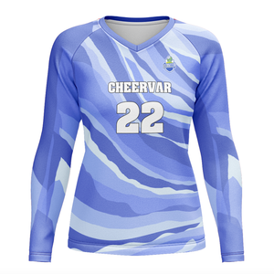 เสื้อวอลเลย์บอลแขนยาวคอวีสำหรับผู้หญิงยืดหยุ่นได้ - Product Image 1