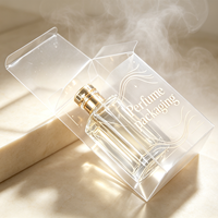 Boîte d'emballage pliable en PET transparent personnalisée et recyclable pour les produits de parfumerie et de cosmétiques