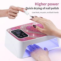 Lampe à ongles UV LED portable 120W, design Panda, 4 modes de minuterie, séchoir à ongles double lumière, durcissement rapide 1-2s pour strass et gel diamant