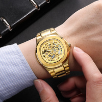 Montre mécanique automatique pour homme - Cadran ovale lumineux de marque, aiguilles, boîtier en alliage