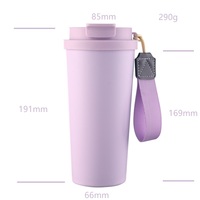 Vente en gros de tasse à café en acier inoxydable de 600 ml, tasse isolée de 20 oz, SS304, gobelet de voyage pour voiture avec poignée et paille pour personnalisation du logo