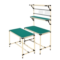 Mesa DE TRABAJO DE TUBO magro personalizada ESD 28mm ABS PE Tubo recubierto Tubo de acero inoxidable Mesa DE TRABAJO Tubos Banco de trabajo para línea de producción