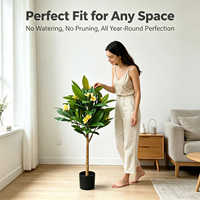 Arbre artificiel de frangipanier démontable de 120 cm, faux plumeria en pot pour la décoration de parcs à thème tropicaux, entrées d'hôtels et patios