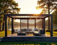 Pergola murale Lcy Lean en aluminium avec toit à lames, abri de jardin étanche, couverture de terrasse, extension de pavillon, kits de bricolage
