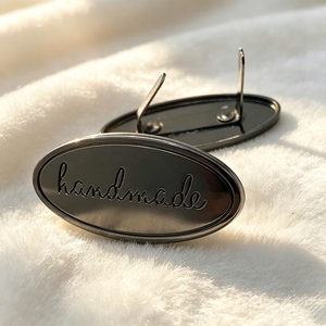 Polished Custom Metal <b>Name</b> Plates Custom Own Logo Sewable Brand <b>Labels</b> Private Metal Tags for Clothing and Handbags - Product Image 3