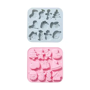 Moules à gâteau en silicone antiadhésifs sur le thème de Noël, de qualité alimentaire, réutilisables, mignons, en silicone magnétique pour chocolat, bonbons et glaces, moule DIY - Product Image 1