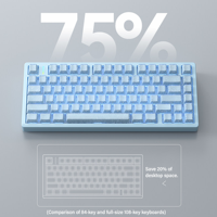 Clavier magnétique en métal CNC personnalisé ou clavier mécanique, disposition 75 %, matériau 6063, anodisation 180 mailles, sans fil, tri-mode