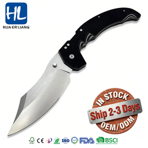 Cuchillo Plegable Industrial de Acero Inoxidable HL Personalizable OEM, Hoja 8Cr13 Sheepsfoot, Mango G10, Cuchillo de Camping DIY - Product Image 1