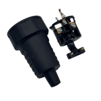 Prise femelle européenne 2P+T avec mise à la terre 250V 16A 3500W, connecteur femelle Schuko noir pour rallonge de câble d'alimentation DIY