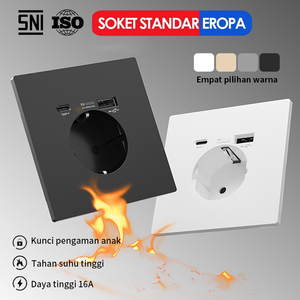 UK <b>Wall</b> <b>Socket</b> 1 AC Outlet 1 <b>USB</b> a & 1 Type-C Port Tamper Resistant for Residential Use - Product Image 3