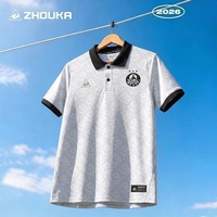 Maglia da Calcio Personalizzata per Squadre, Stampa Bianca con Colletto Pieghevole, Uniforme da Calcio ad Asciugatura Rapida e Traspirante, Abbigliamento Sportivo all'Ingrosso