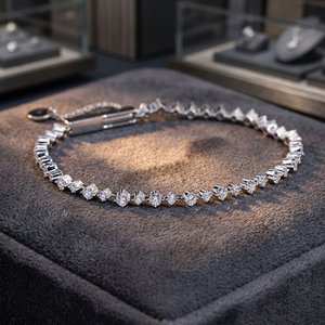 For Jewelry Women's Luxury IGI Certified <b>Gold</b> Plated 9K <b>Solid</b> <b>Gold</b> Round Cut Lab Grown Diamond Tennis Bracelet - Product Image 3