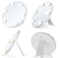 Logo personnalisé Fournisseur acceptable Fourniture de miroir de maquillage rond 6 ampoules LED avec lumière