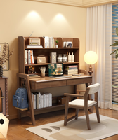 Bureau d'étude en bois massif avec étagère ouverte et hauteur réglable pour enfants et bureau à domicile - Vente en gros