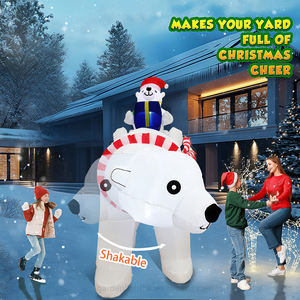 Ours polaire gonflable de Noël de 6,5 pieds (largeur) avec tête oscillante, décoration de jardin gonflable d'extérieur avec lumières LED pour jardin, pelouse et fête - Product Image 6