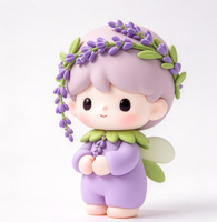 Figurine en vinyle Fée Lavande Mignonne, Jouet moulé par injection en PVC/ABS personnalisé, OEM/ODM, Jouet d'art de collection pour la décoration intérieure et les cadeaux de fêtes