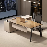 Nuevo Escritorio de Oficina Modular Ejecutivo en Forma de L, Moderno y de Lujo, con Diseño de Paneles de Madera, para Uso Comercial y en Villas