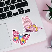 Autocollants de peinture diamant 5D papillon coloré, mosaïque de strass DIY, autocollants décoratifs pour scrapbooking, ordinateur portable, loisirs créatifs pour enfants