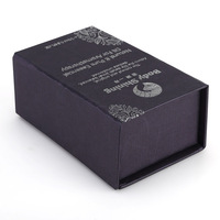 Boîte pliante en carton dur personnalisable Boîte noire avec motif de logo imprimable Flip-Top pour le commerce extérieur