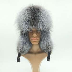 Sombrero de piel de zorro personalizado unisex con orejeras, gorro de cazador de piel Natural Real, sombreros de Aviador rusos para mujer - Product Image 2
