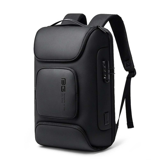 T445 Business 15Inch Waterproof Pu Laptop Backpack with USB Casual Travel Laptop Bag for Men Daily Commuting Student Backpack