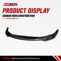 Lèvre de pare-chocs avant en fibre de carbone véritable style ZESON pour BMW Série 3 G20 LCI M340i 330i 2023+