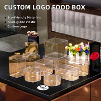 Boîte cadeau carrée en acrylique transparent de qualité alimentaire, épaisseur 1 mm, avec vitrine en plastique PS moulé par injection pour l'emballage de gâteaux