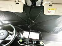 Titane Argent Revêtement Anti-Ultraviolet 3 Plis Noir Acier Voiture Avant Pare-Brise Protecteur Parapluie Contrôle Manuel