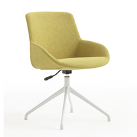 Fauteuil pivotant moderne rembourré, réglable en hauteur, avec mousse moulée et base en acier chromé, pour la maison, le bureau ou le salon