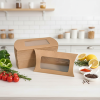 Boîte d'emballage miniature en papier kraft personnalisée avec fenêtre transparente pour la présentation de bonbons et de chocolats